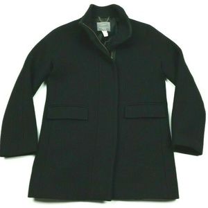 J Crew Nello Gori Stadium Cocoon Black Wool Coat